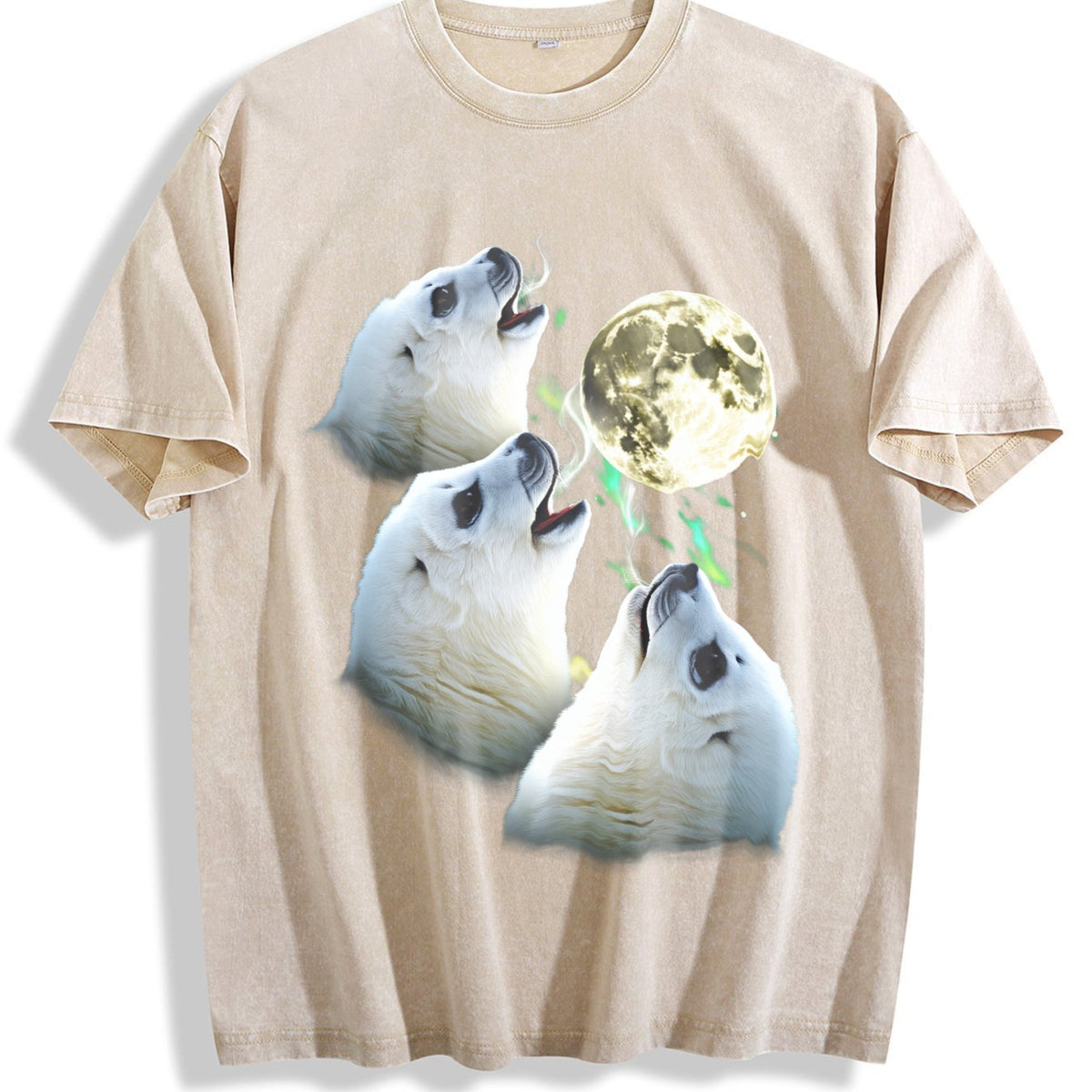Baby Seal Moon Howling To 90s Vintage Washed T-Shirt product image 1