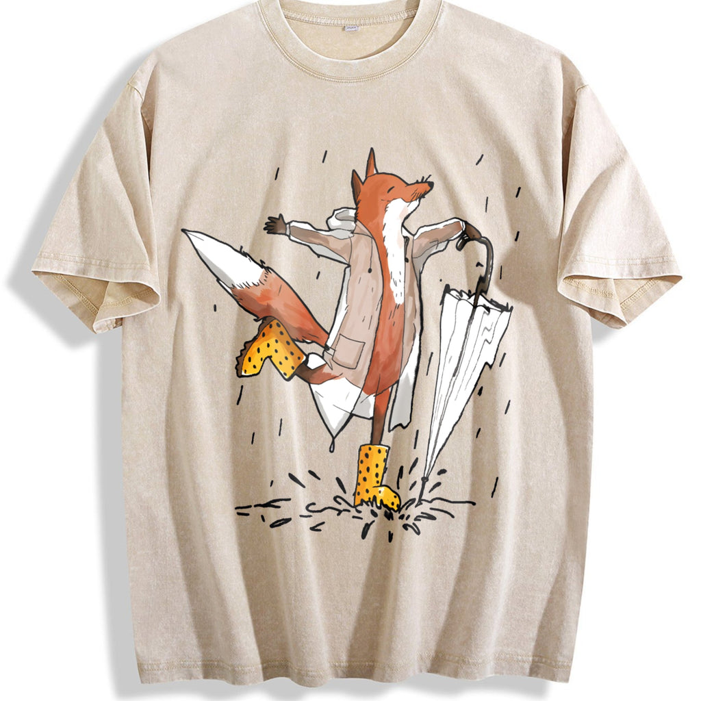 Fox In The Rain Vintage Washed T-Shirt product image 1