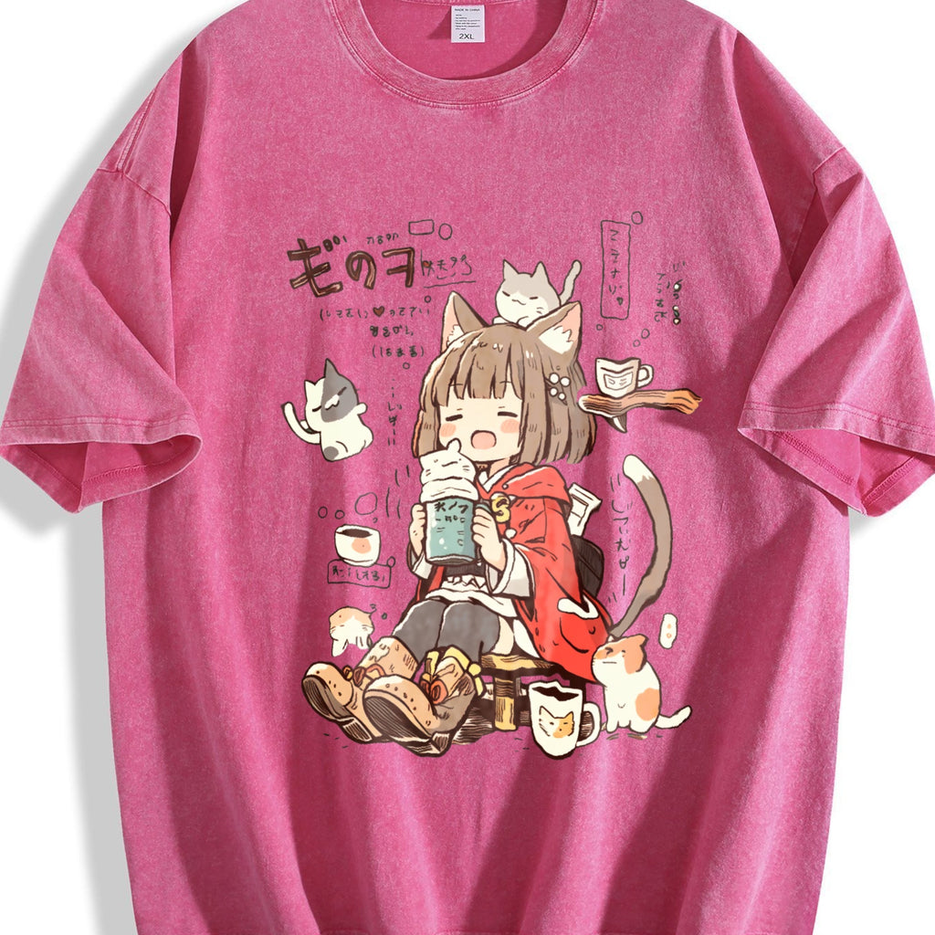 Summer A Cat Ear Vintage Washed T-Shirt product image 7