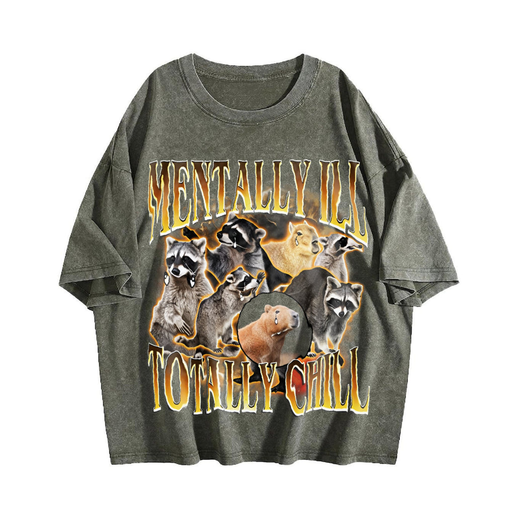 Mentally Ill Totally Chill Vintage Washed T-Shirt product image 4