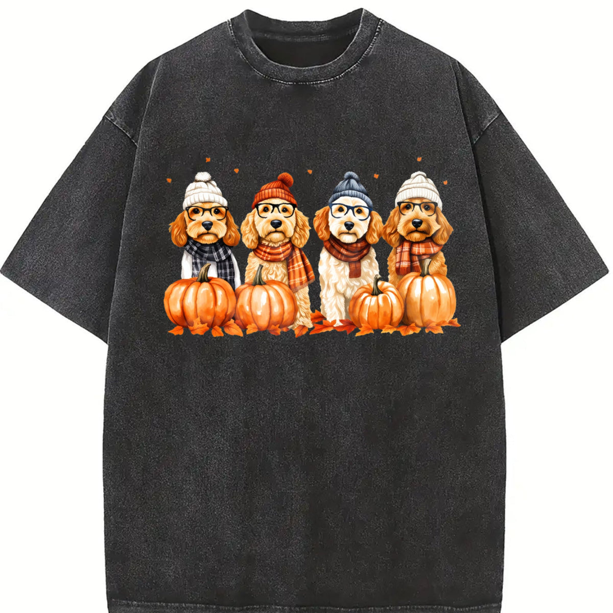 Goldendoodle Fall Vintage Washed T-Shirt product image 2