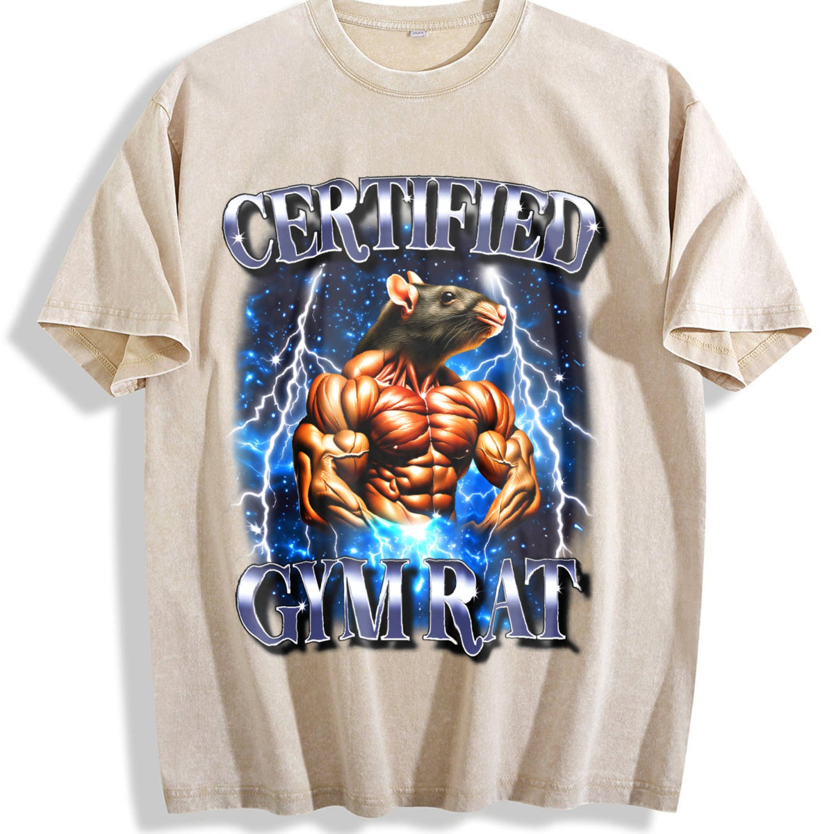 Certified Gym Rat Funny 90s Vintage Washed T-Shirt product image 1