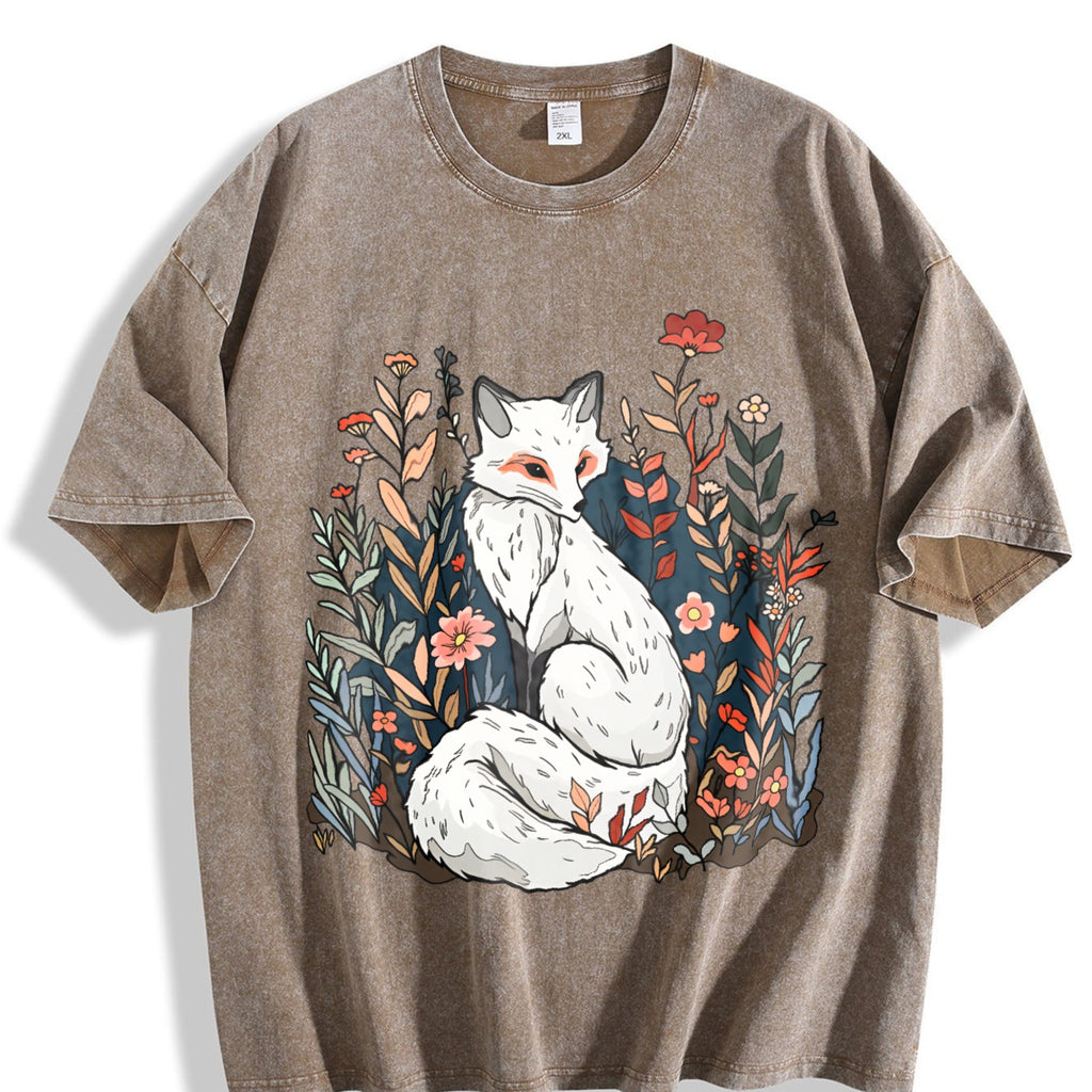 Luokeren Floral Fox - -inspired Vintage Washed T-Shirt product image 3