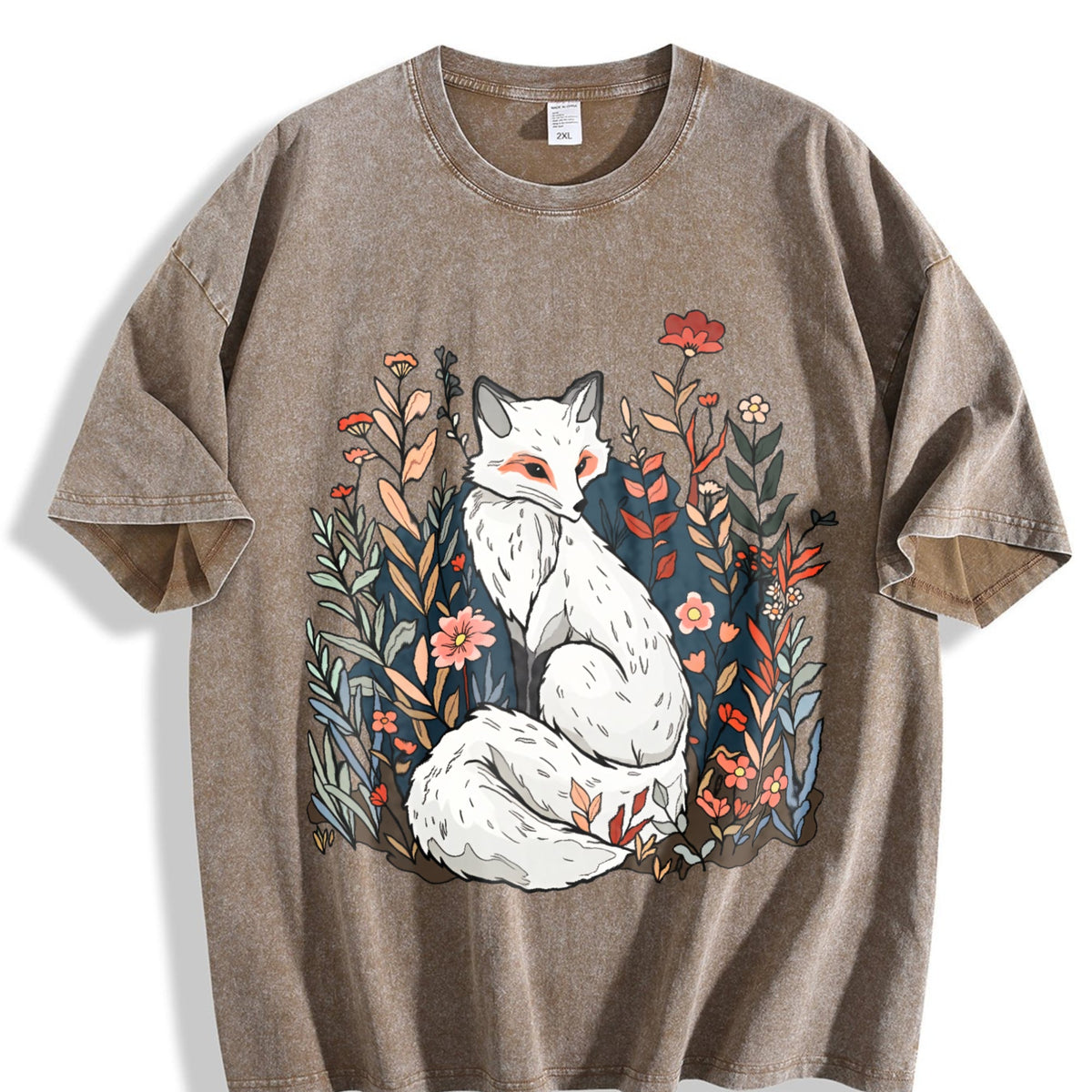 Luokeren Floral Fox - -inspired Vintage Washed T-Shirt product image 3