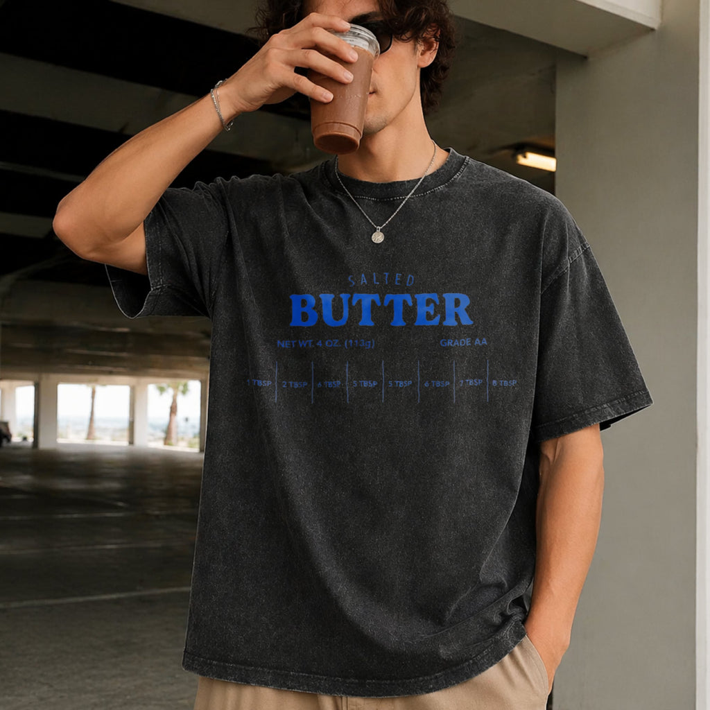 Salted Butter Funny Vintage Washed T-Shirt product image 2