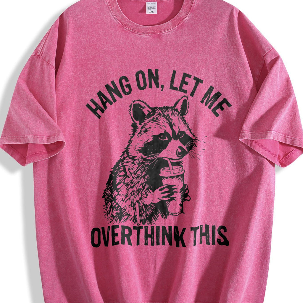 Hang On Let Me Overthink This Raccoon Vintage Washed T-Shirt product image 7