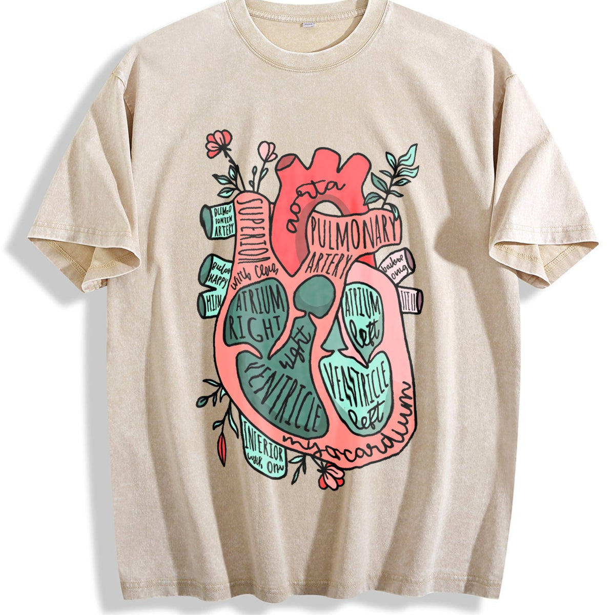 Anatomical Heart Vintage Washed T-Shirt product image 1
