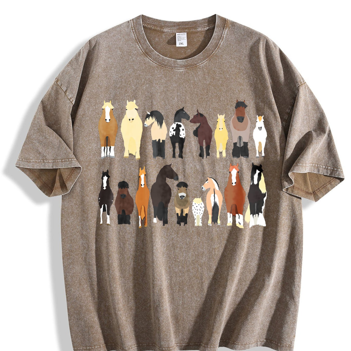 Animal Horse Herd Summer Vintage Washed T-Shirt product image 3