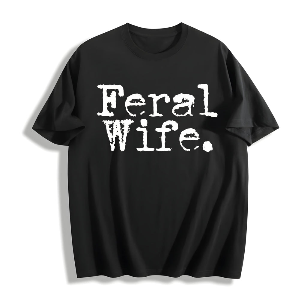 Feral Wife Funny Cotton T-Shirt product image 1