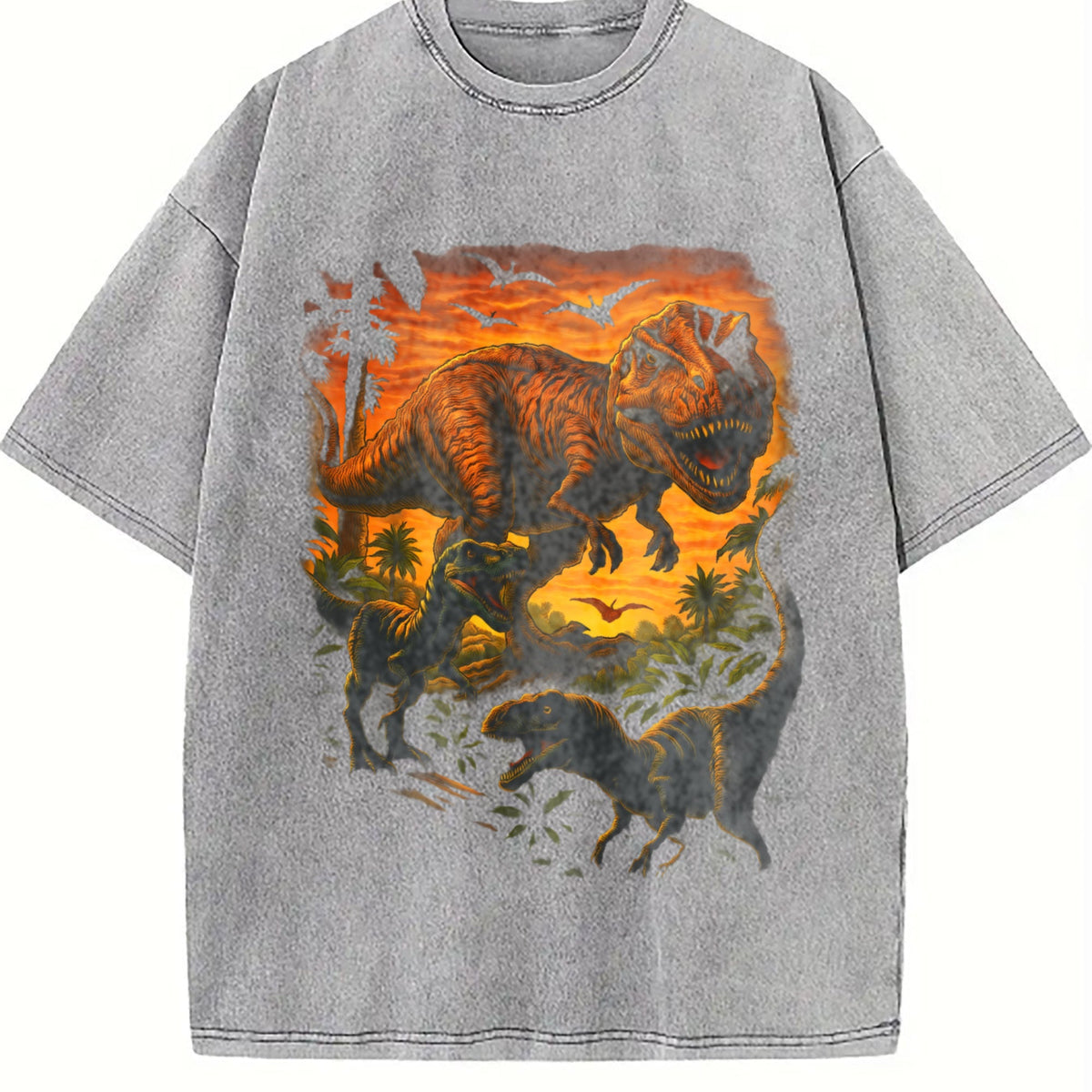 T-rex Dinosaur Vintage Washed T-Shirt product image 5