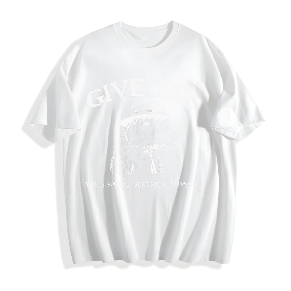 Give Me Your Social Capybara Cotton T-Shirt product image 2