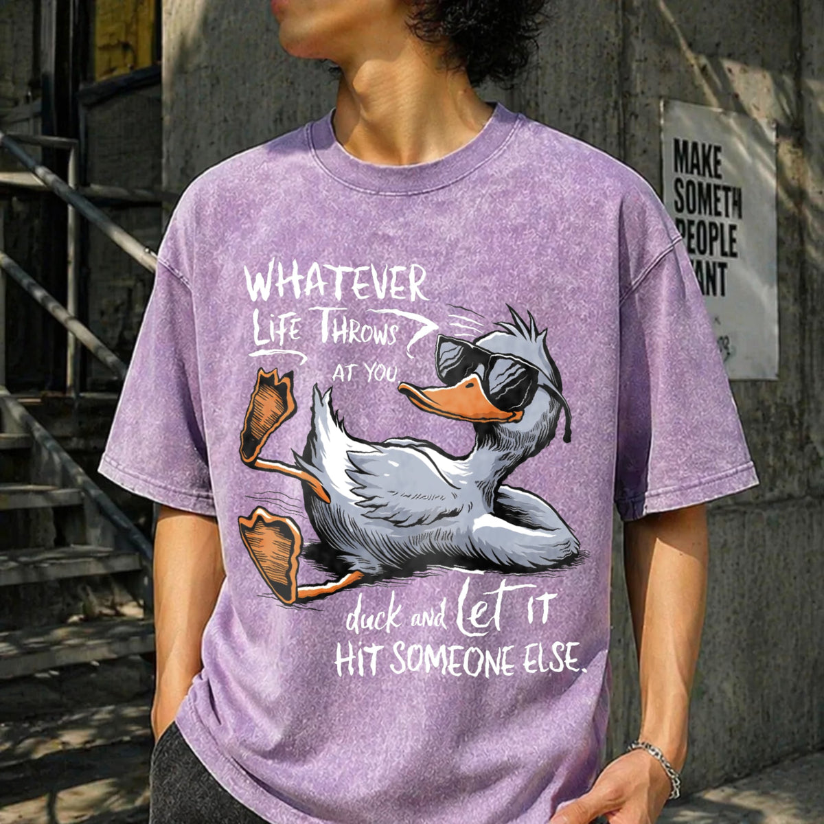 Funny Duck Quote Vintage Washed T-Shirt product image 6