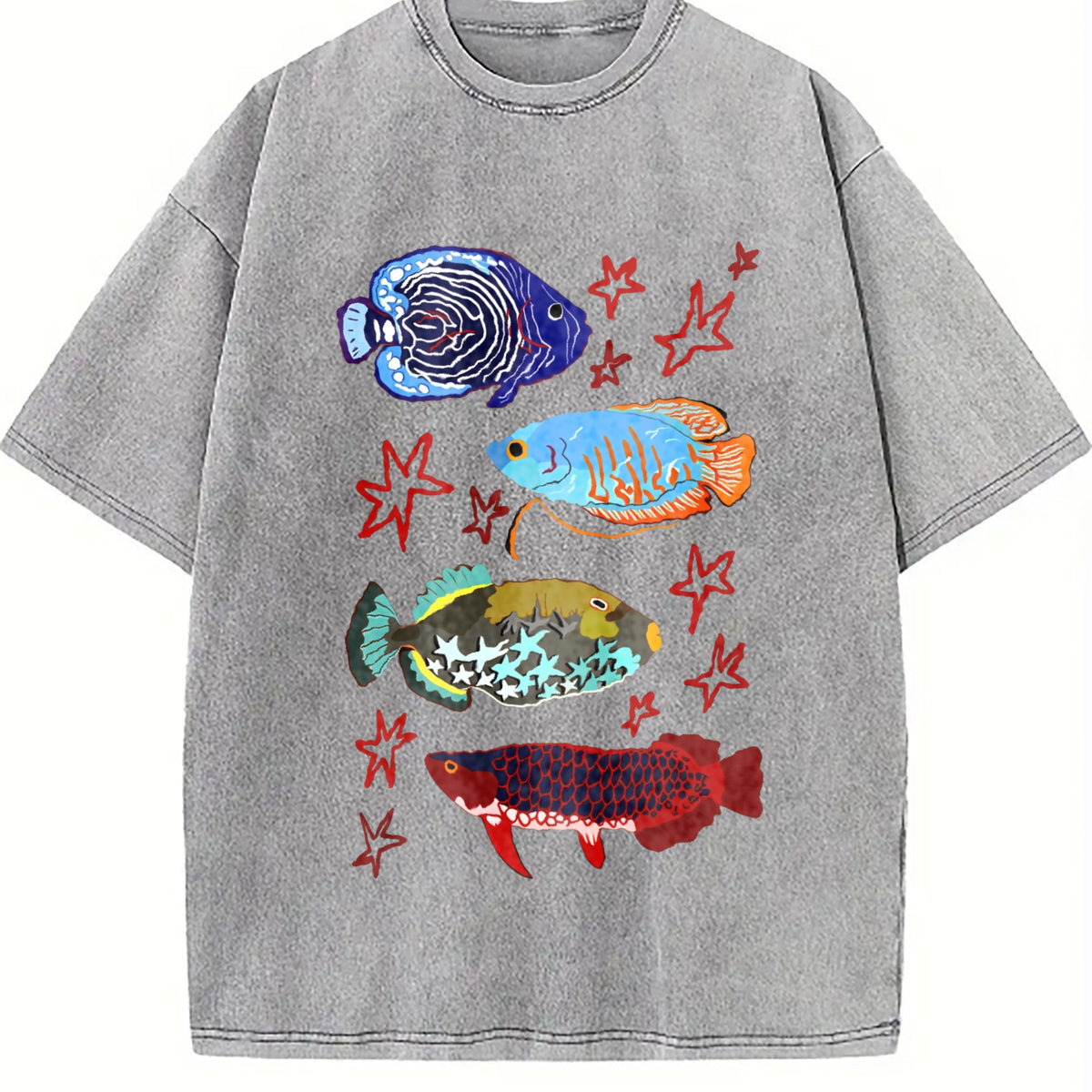 Fish Leaping Over The Dragon Gate Vintage Washed T-Shirt product image 4