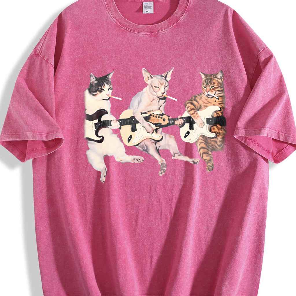 Rock Band Cats Vintage Washed T-Shirt product image 7