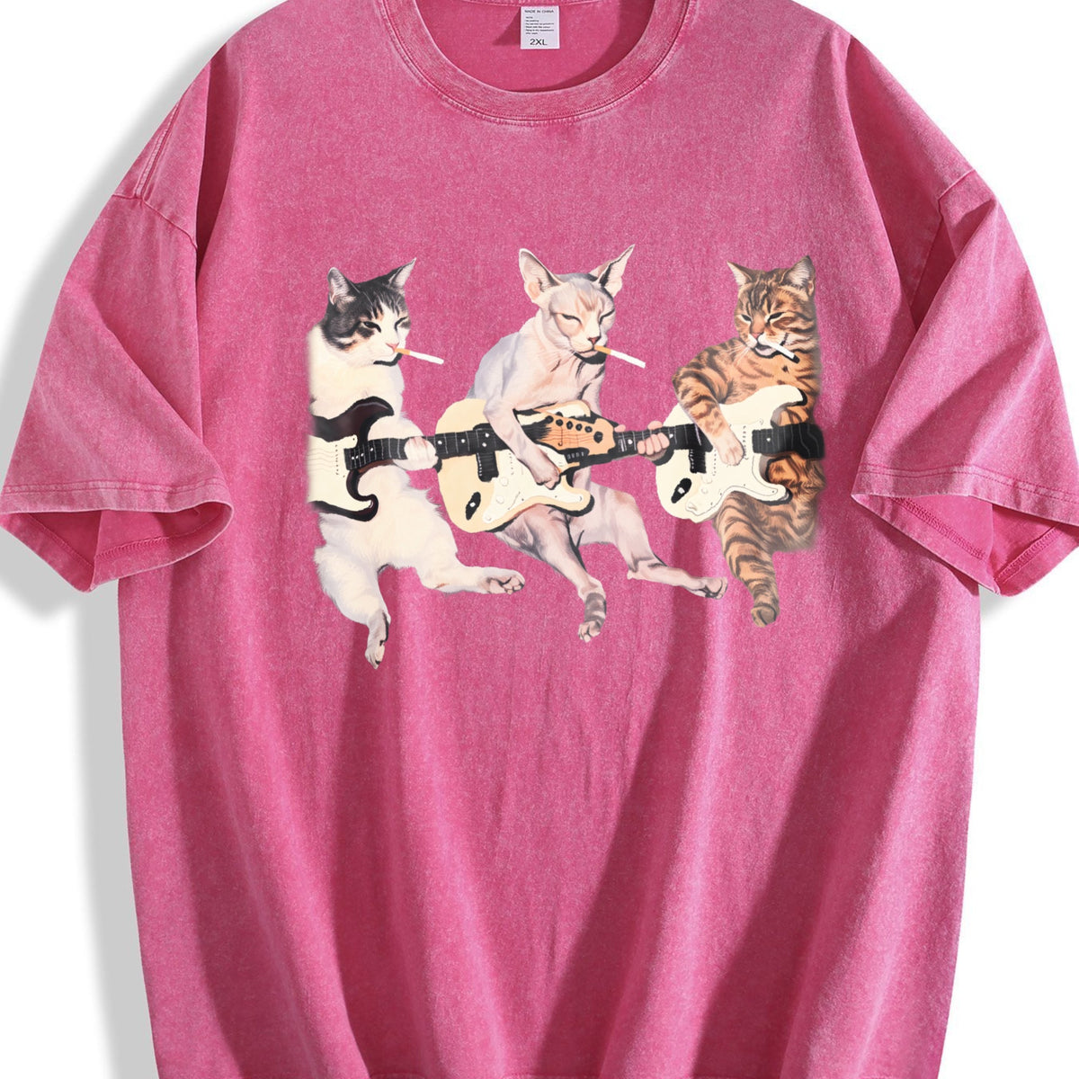 Rock Band Cats Vintage Washed T-Shirt product image 7