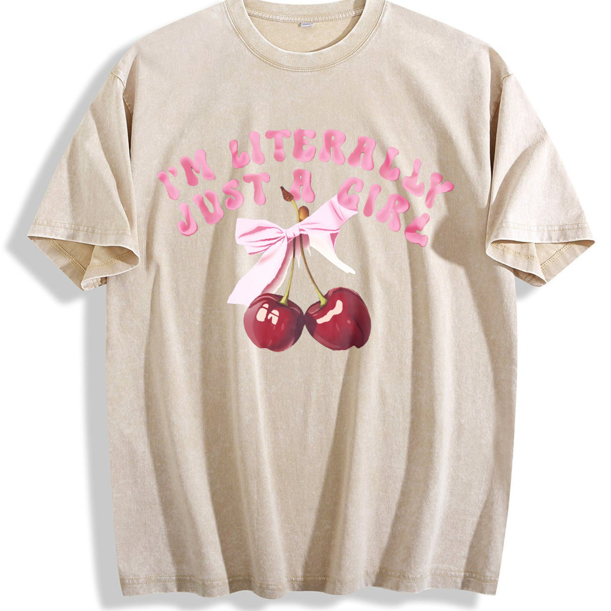 Fun Red Cherry I'm Literally Just A Girl Vintage Washed product image 1