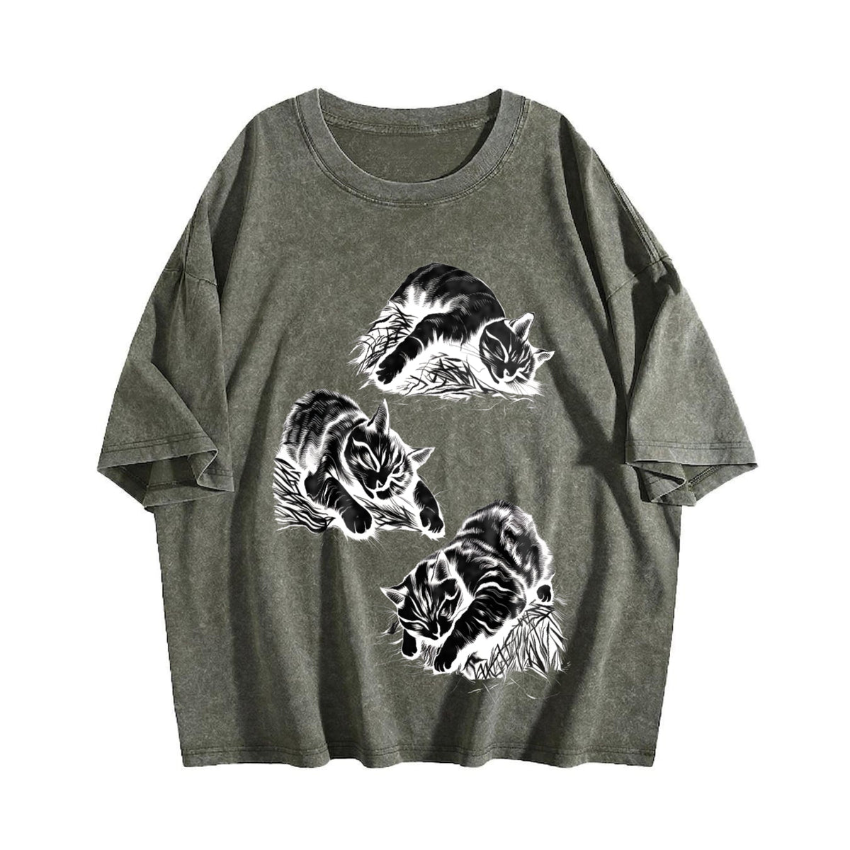 Lazy Cats 90s Tattoo Vintage Washed T-Shirt product image 4