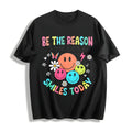 Smile Face & Flower Cotton T-Shirt product image 1