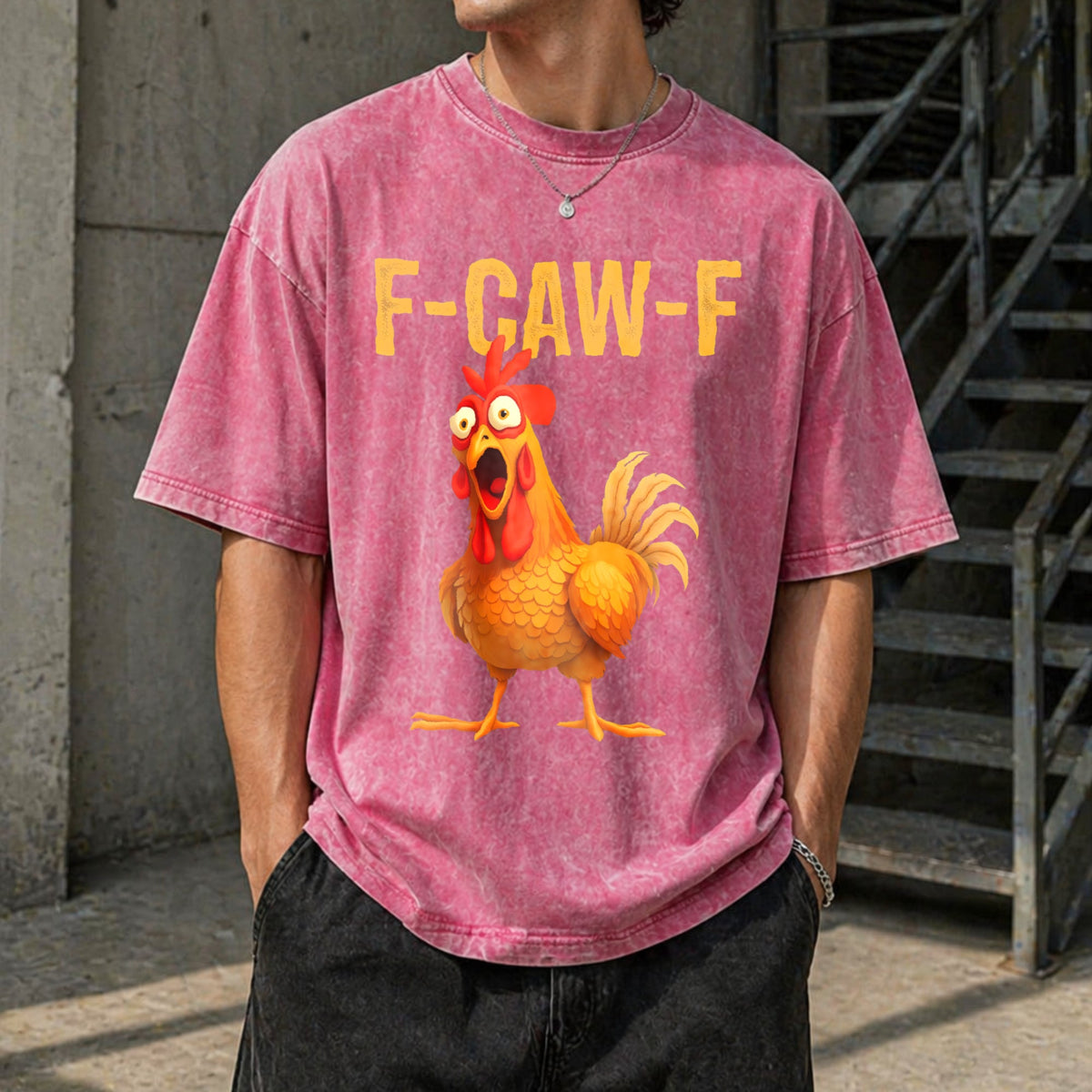 Funny Chicken Vintage Washed T-Shirt product image 7
