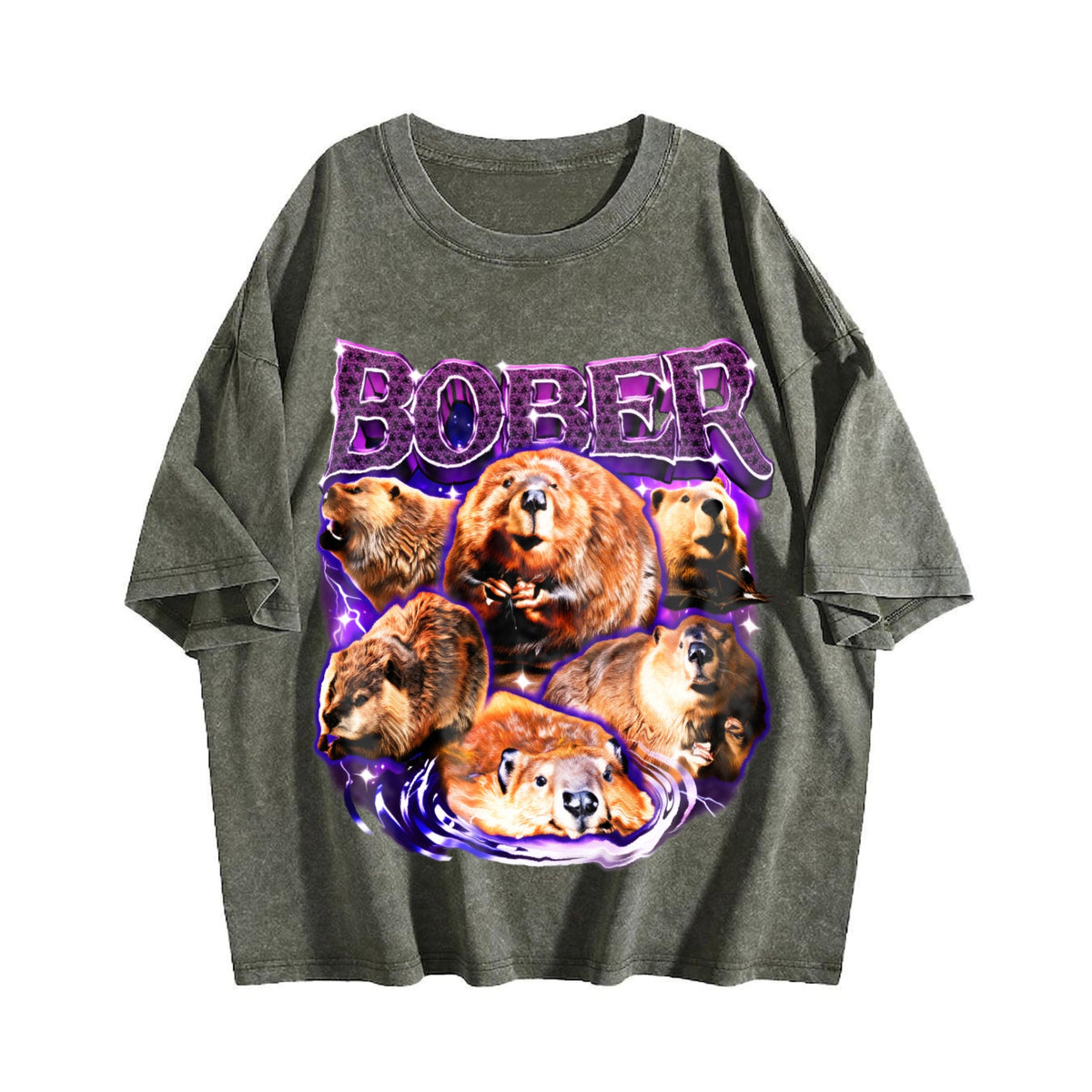 Bober Meme Vintage Washed T-Shirt product image 4