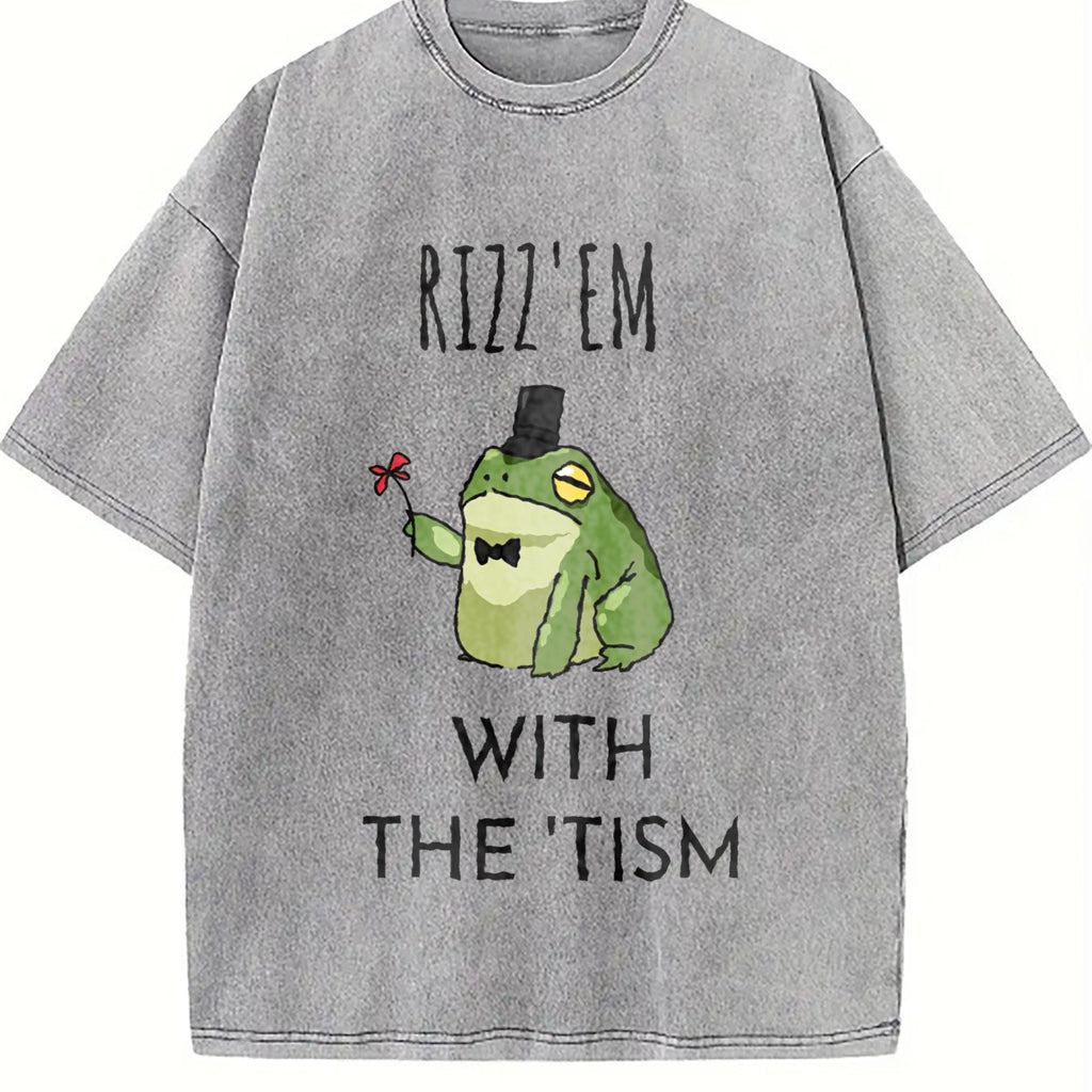 Rizz Em With The Tism Vintage Washed T-Shirt product image 4