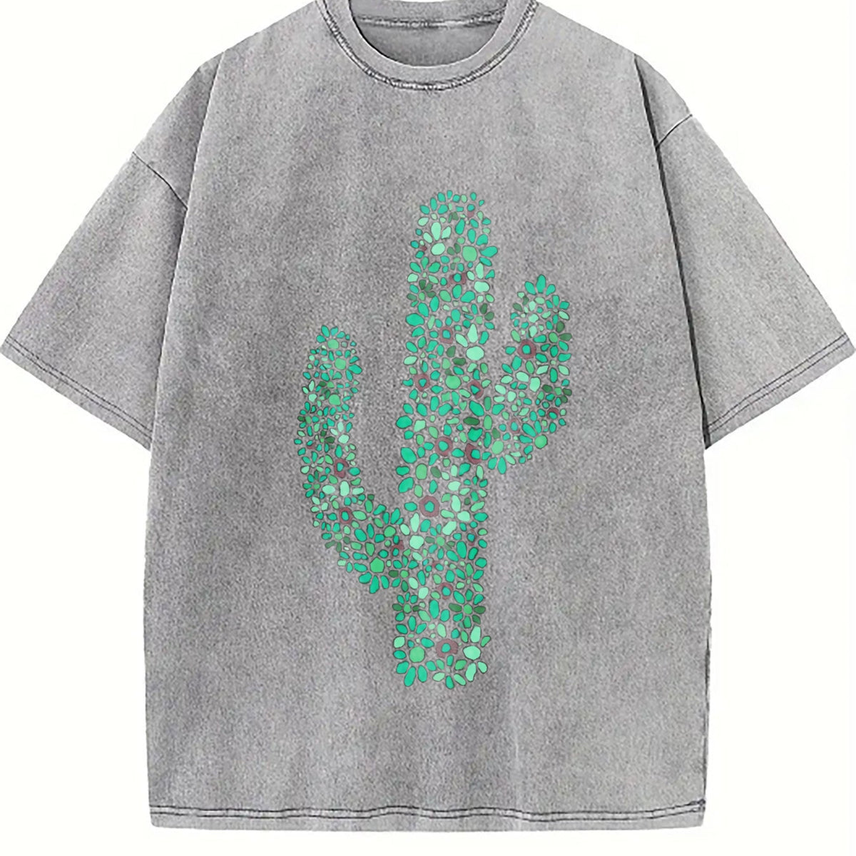 Turquoise Cactus Inspired Western Aesthetic Vintage Washed product image 4