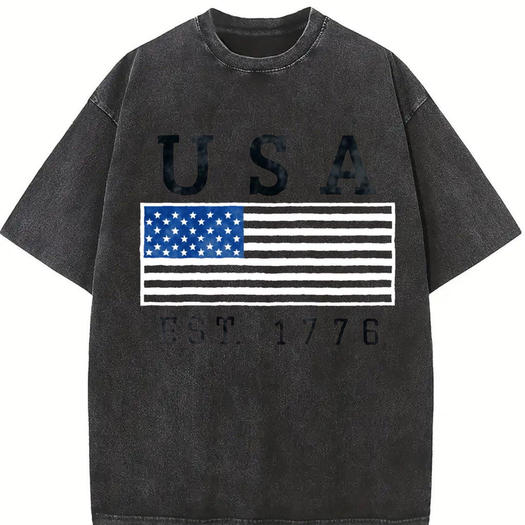 USA Flag Vintage Washed T-Shirt product image 2