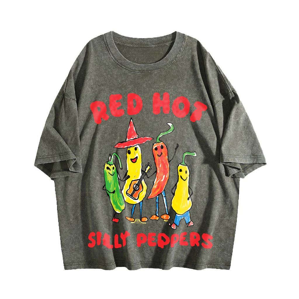 Red Hot Silly Peppers Vintage Washed T-Shirt product image 4