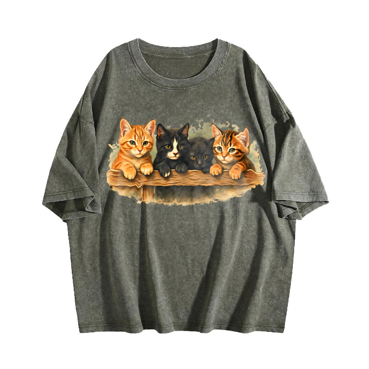 Cute Kitten Vintage Washed T-Shirt product image 4