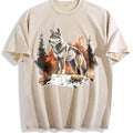 Winter : Gray Wolf In A Forest Snowscape Vintage Washed product image 1