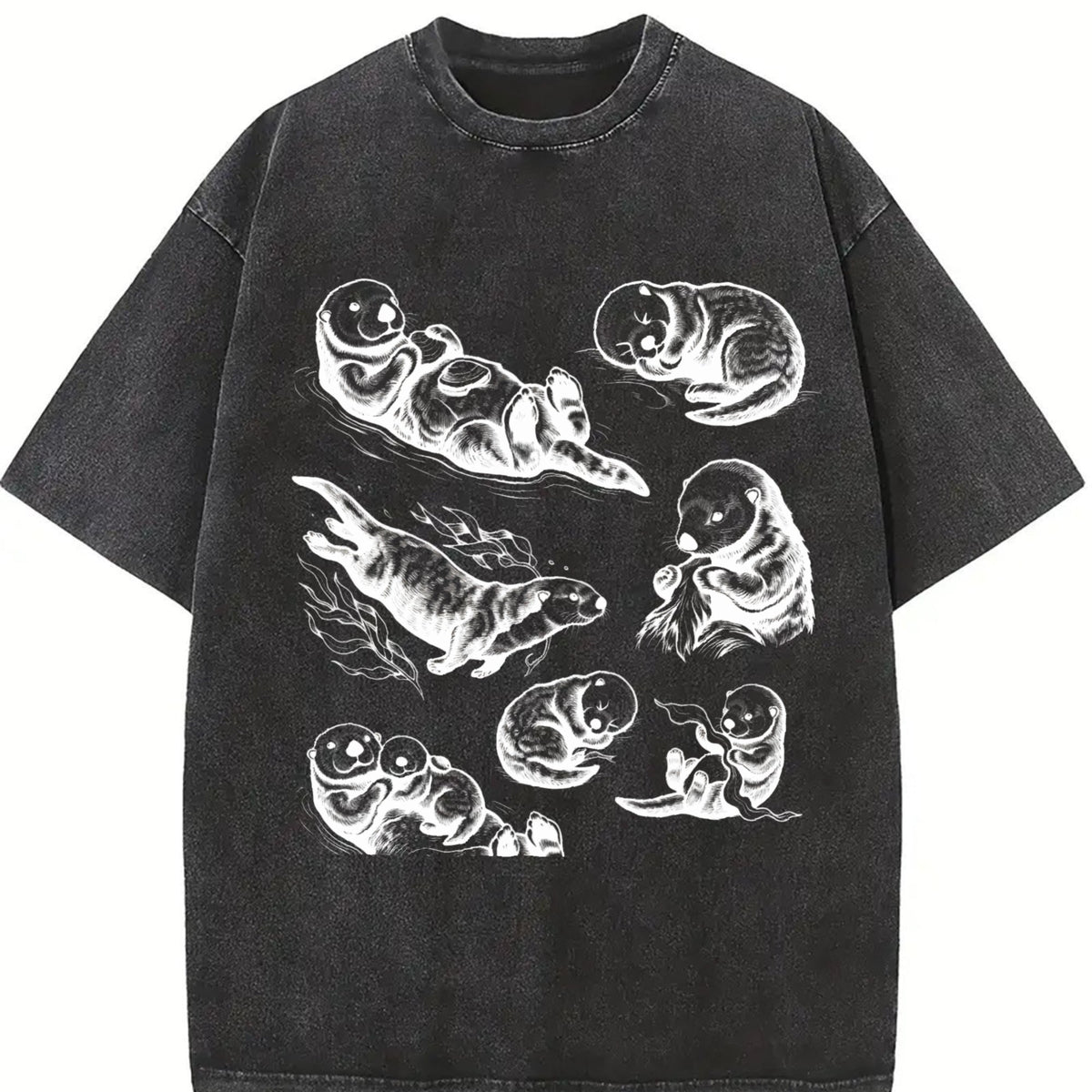 Sea Otter 90s Tattoo Vintage Washed T-Shirt product image 2