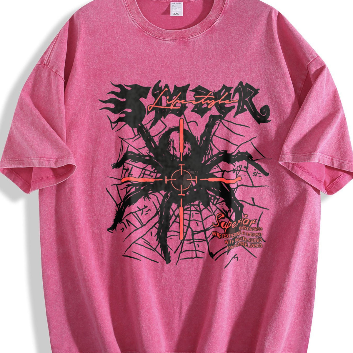 Spider With Black & Red Gothic Vintage Washed T-Shirt product image 5