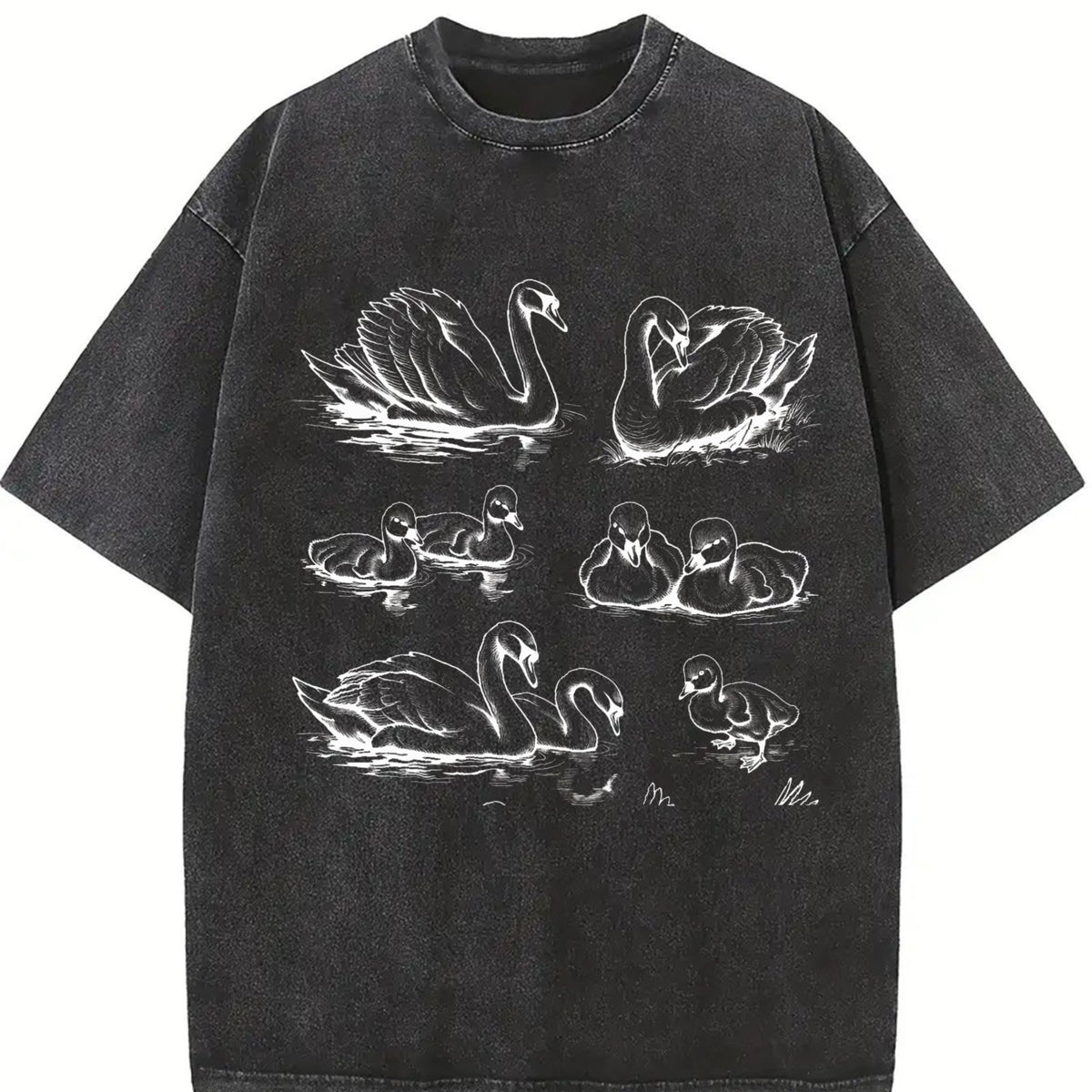 Swan 90s Tattoo Vintage Washed T-Shirt product image 2