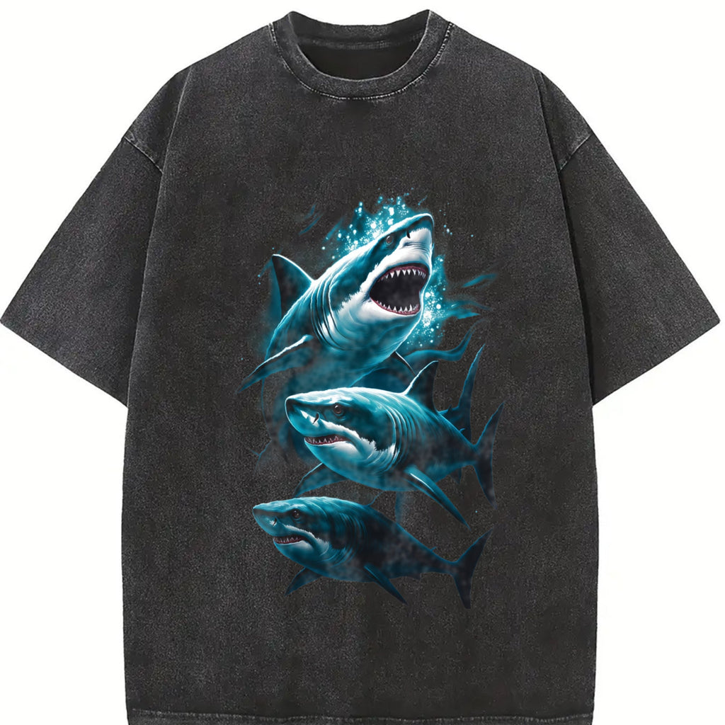 Three Sharks Vintage Washed T-Shirt product image 2