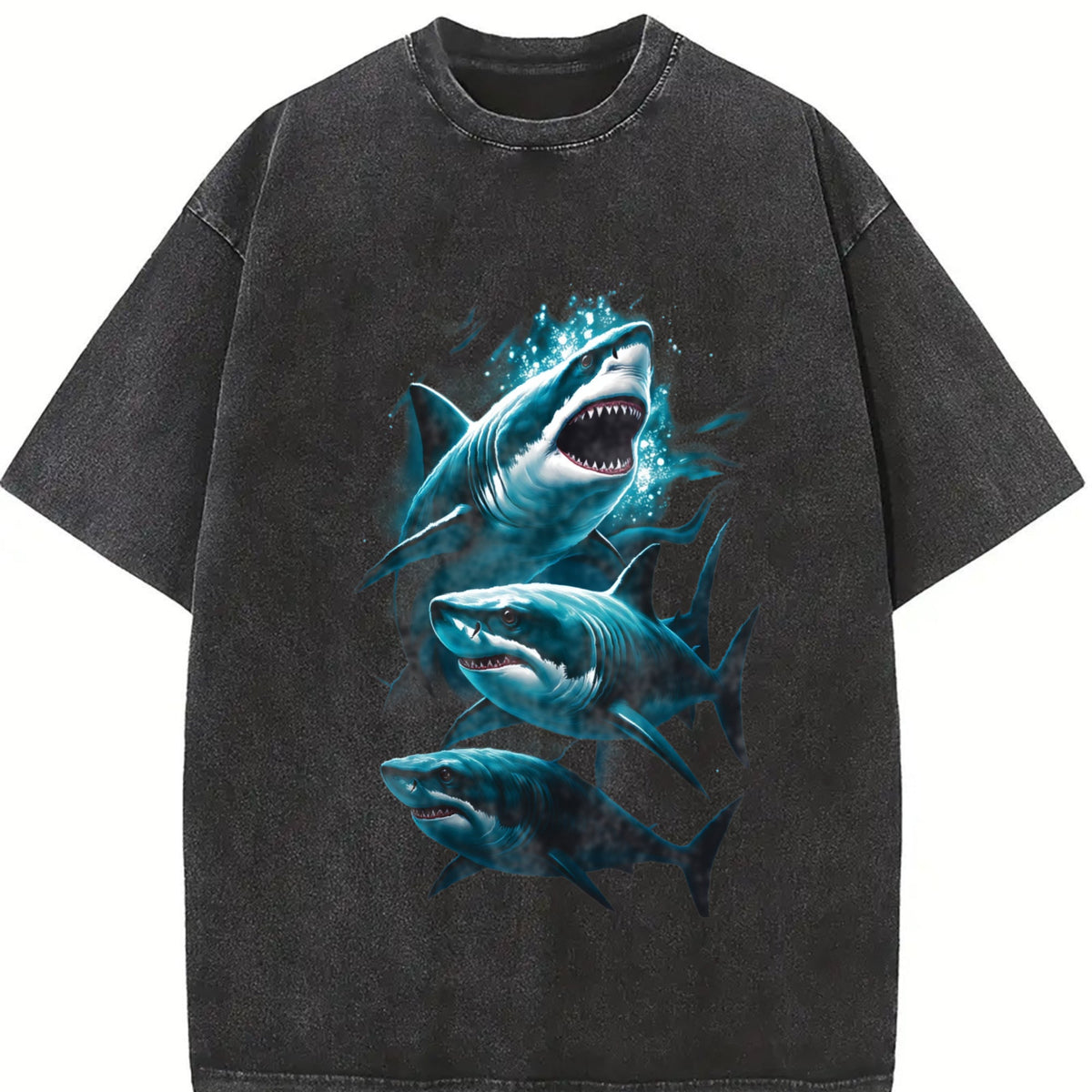 Three Sharks Vintage Washed T-Shirt product image 2