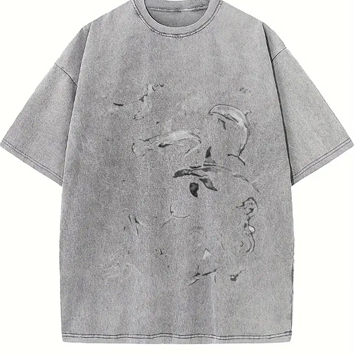 Sea Animals 90s Vintage Washed T-Shirt product image 5