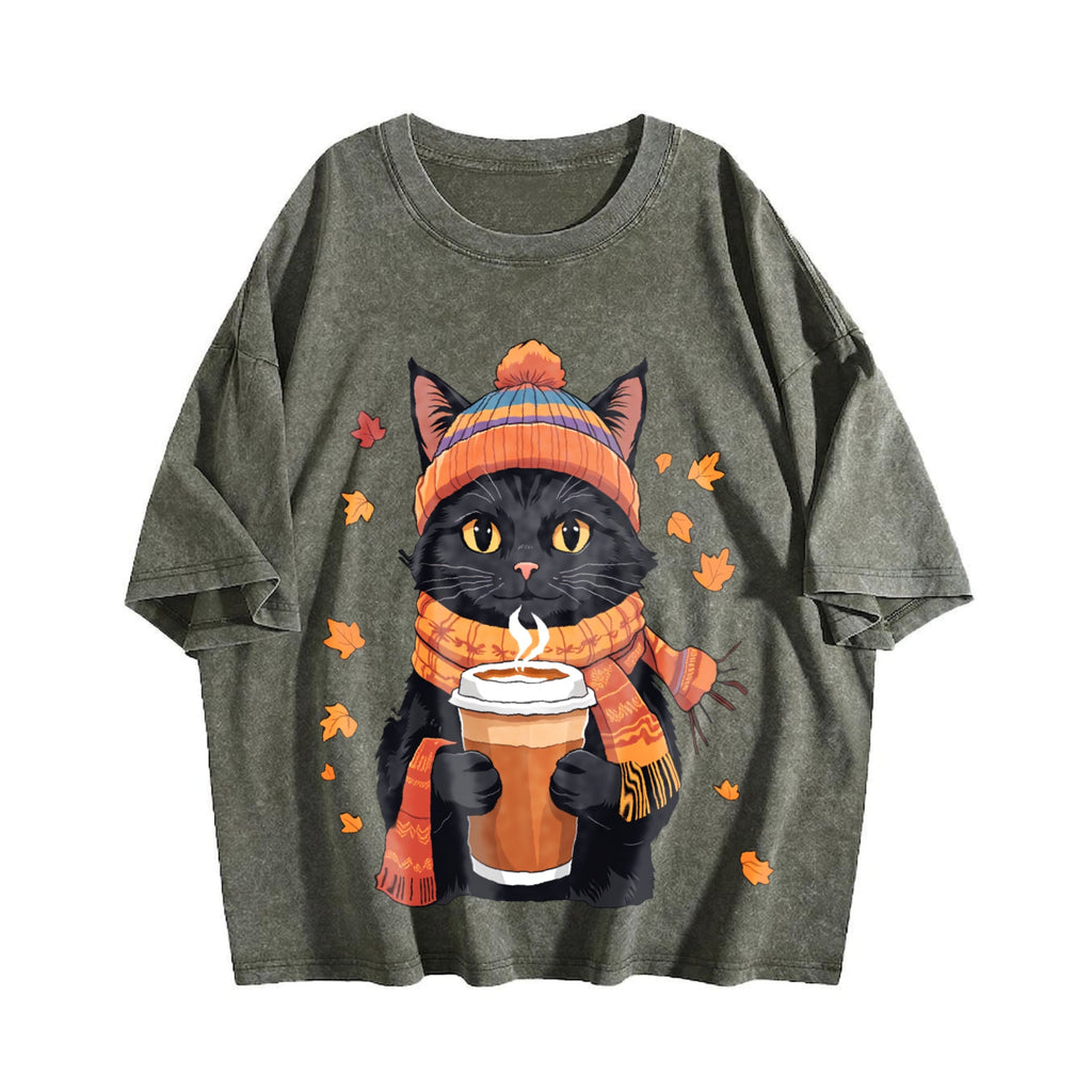 Winter Autumn And Atmosphere Black Cat Holding Vintage product image 4