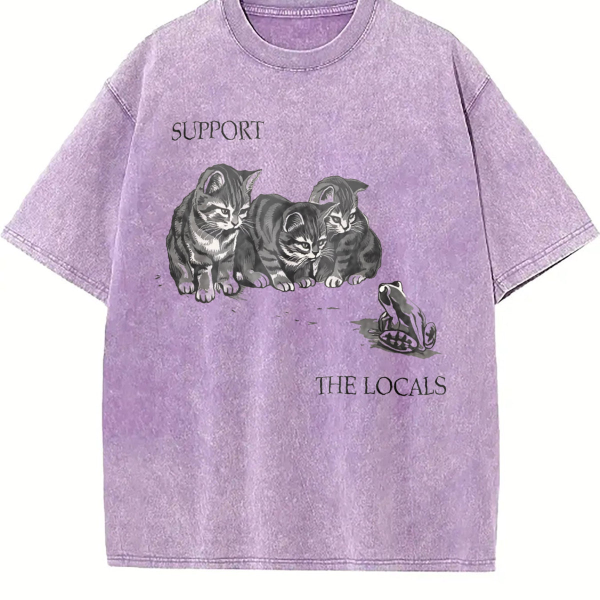 Kitten And Frog Vintage Washed T-Shirt product image 6