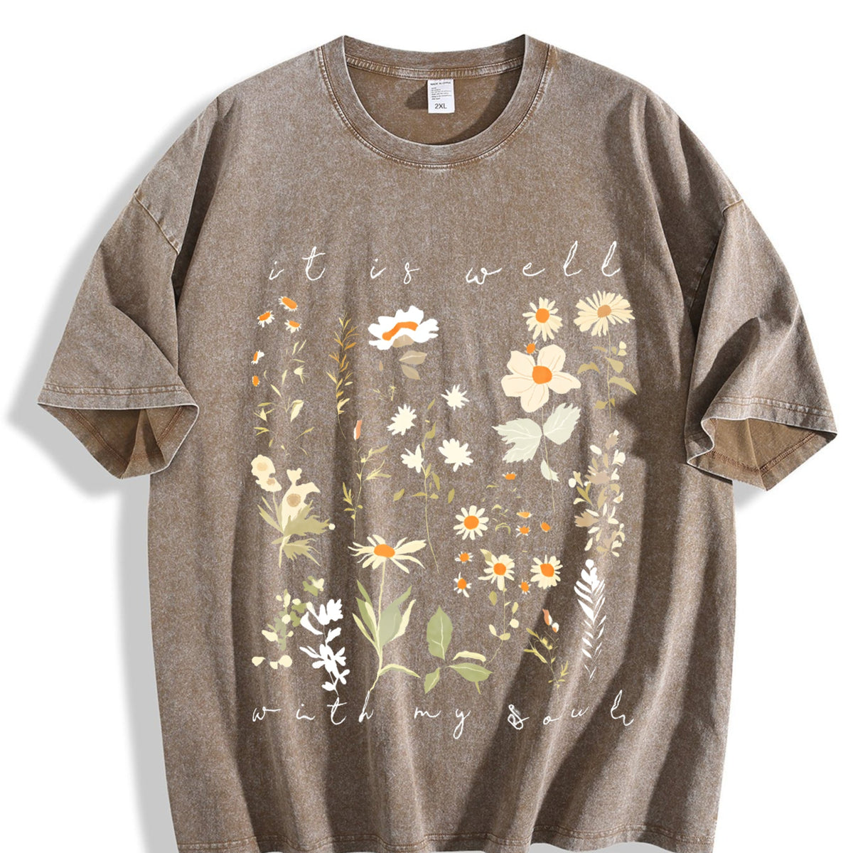 It Is Well With My Soul Floral - Vintage Washed T-Shirt product image 3