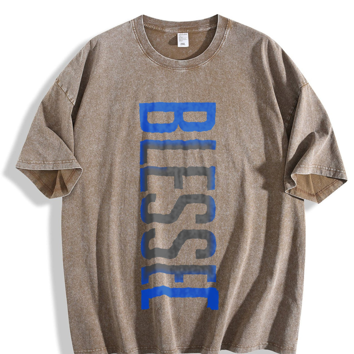 Blessed Blue Lettering Vintage Washed T-Shirt product image 3