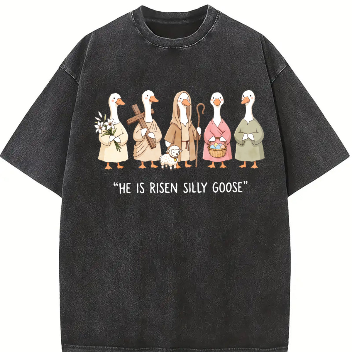 He Is Risen Silly Goose Vintage Washed T-Shirt product image 2