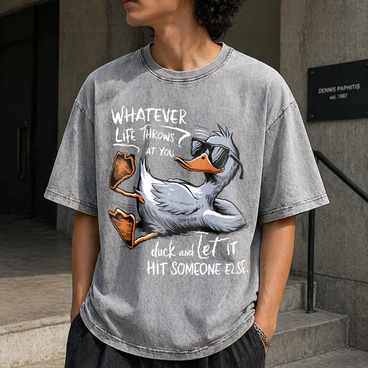 Funny Duck Quote Vintage Washed T-Shirt product image 5