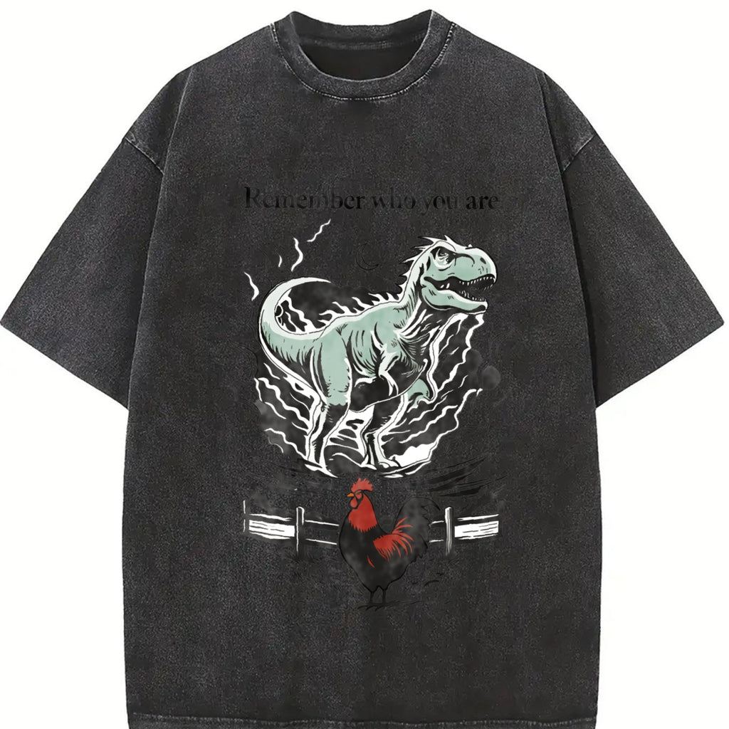 Remember Who You Are Dinosaur Vintage Washed T-Shirt product image 2