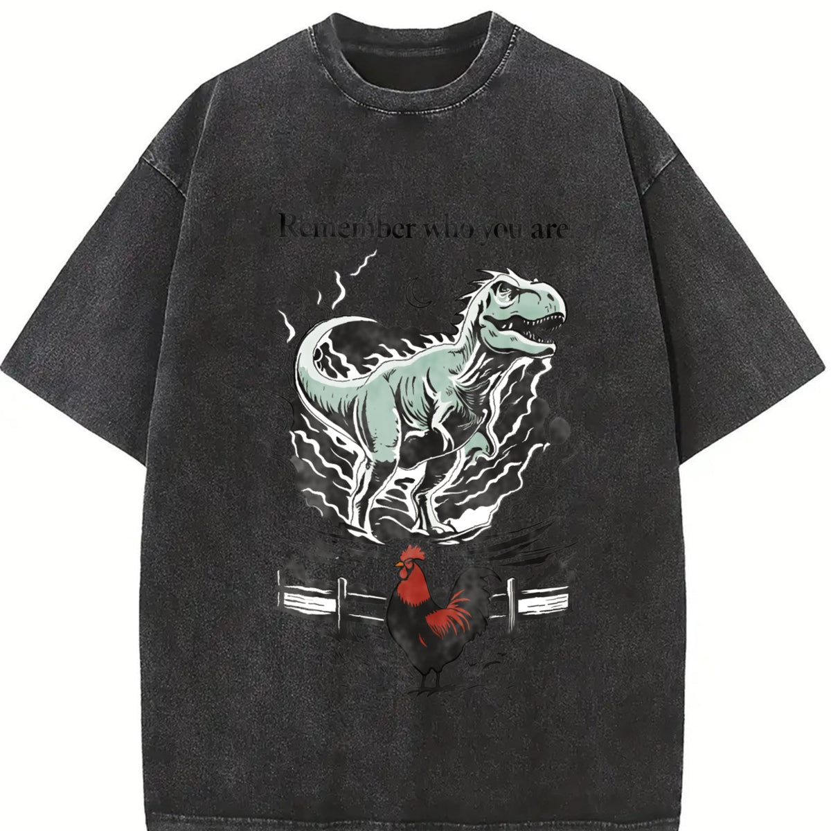 Remember Who You Are Dinosaur Vintage Washed T-Shirt product image 2