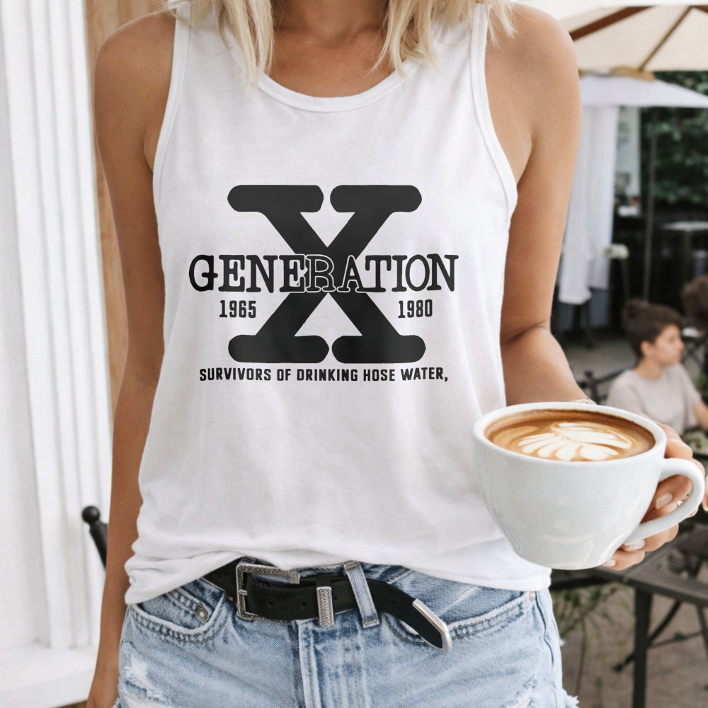 Bright Pink Generation X Letter Racer - Mid-stretch Women's Tank Top