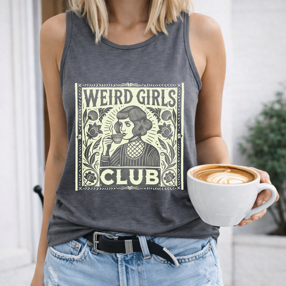 Weird Letters & Cartoon Female Women's Tank Top