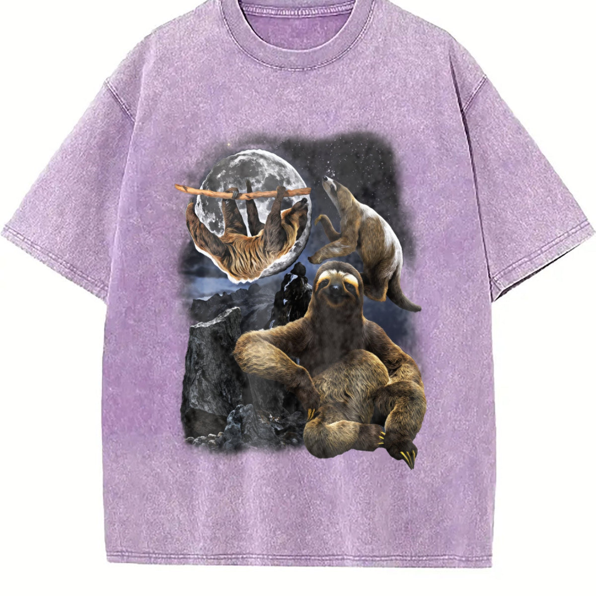 Three Sloths 90s Vintage Washed T-Shirt product image 6