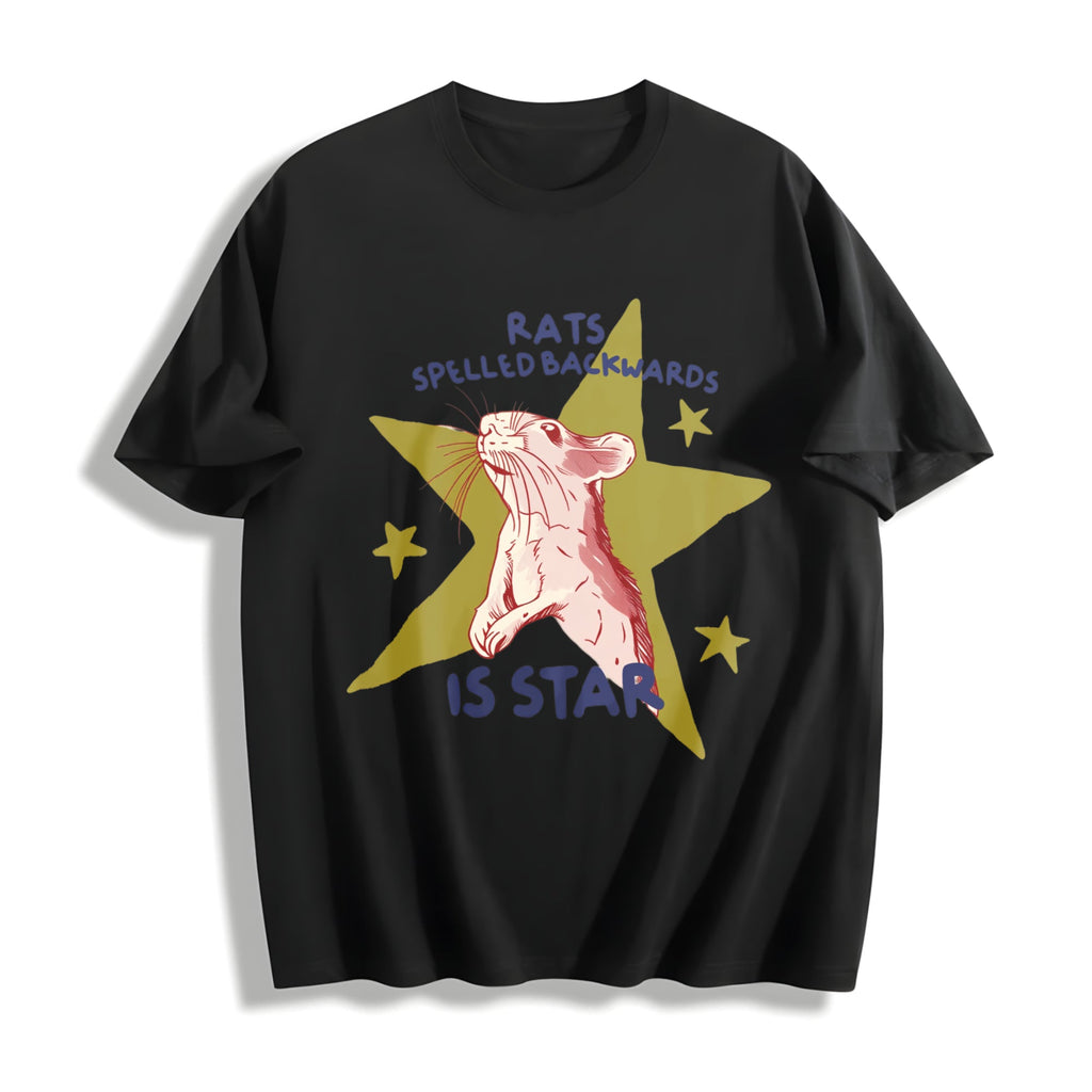 Rat Spelled Backwards Is Star Cotton T-Shirt product image 1