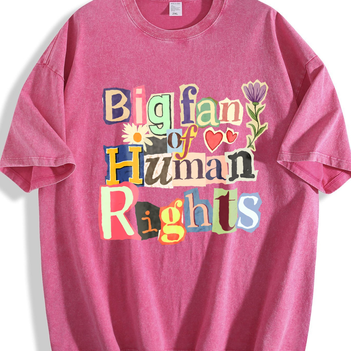 Big Fan Of Human Rights Vintage Washed T-Shirt product image 5
