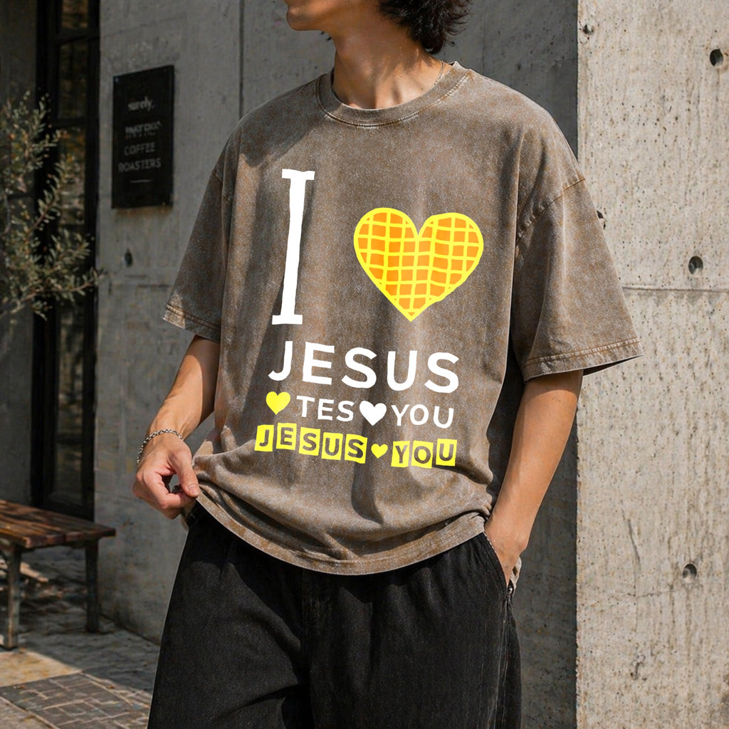 I Love Jesus You Vintage Washed T-Shirt product image 3